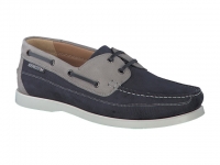 Chaussure mephisto lacets modele boating marine et gris
